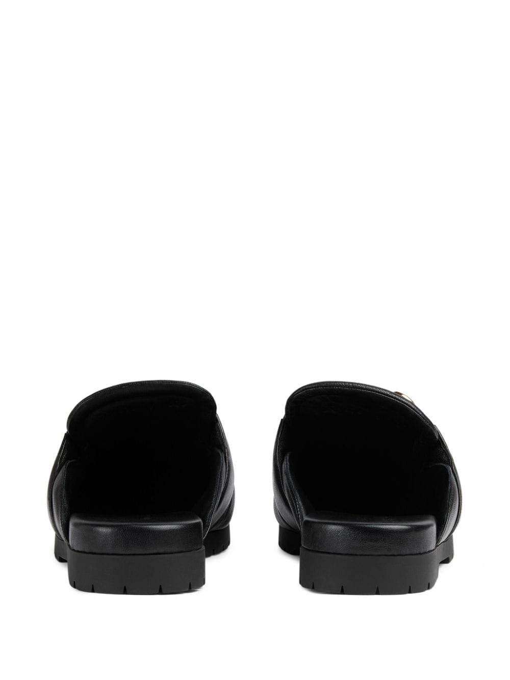 GUCCI Signature Black Leather Men's Slippers for SS24