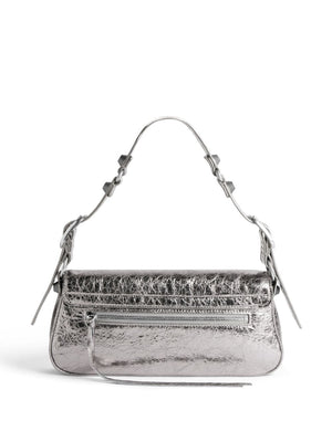 BALENCIAGA Metallic Silver Mini Shoulder Bag