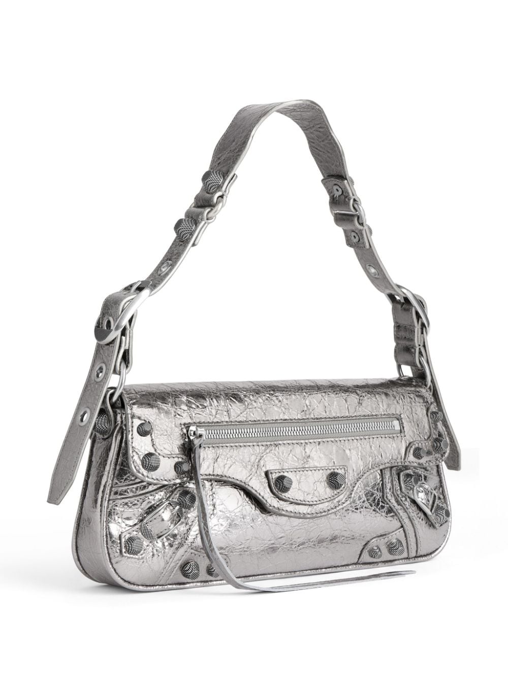 BALENCIAGA Metallic Silver Mini Shoulder Bag