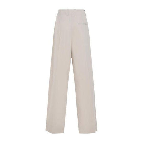 BOTTEGA VENETA Beige Cotton Trousers for Women - Stylish and Versatile SS24 Pick