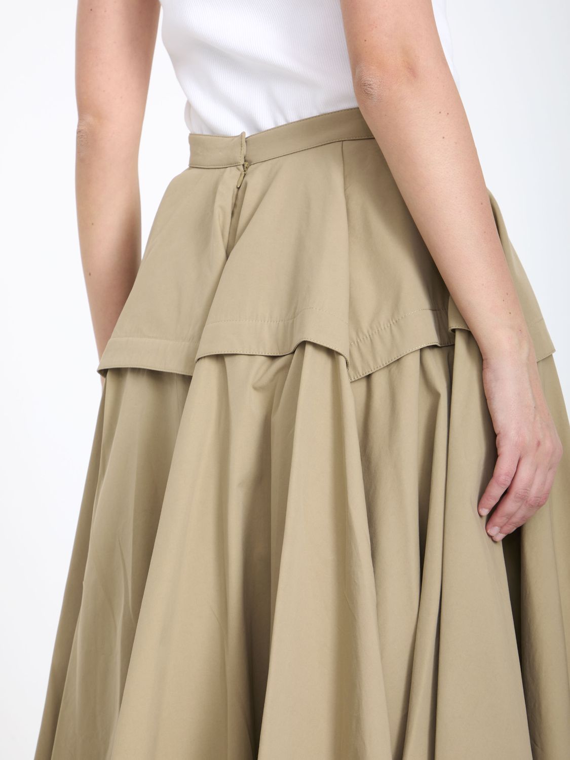 BOTTEGA VENETA Beige A-Line Ruffle Skirt for Women - SS24 Collection