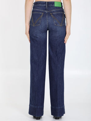 BOTTEGA VENETA High-Waisted Wide-Leg Jeans - Blue