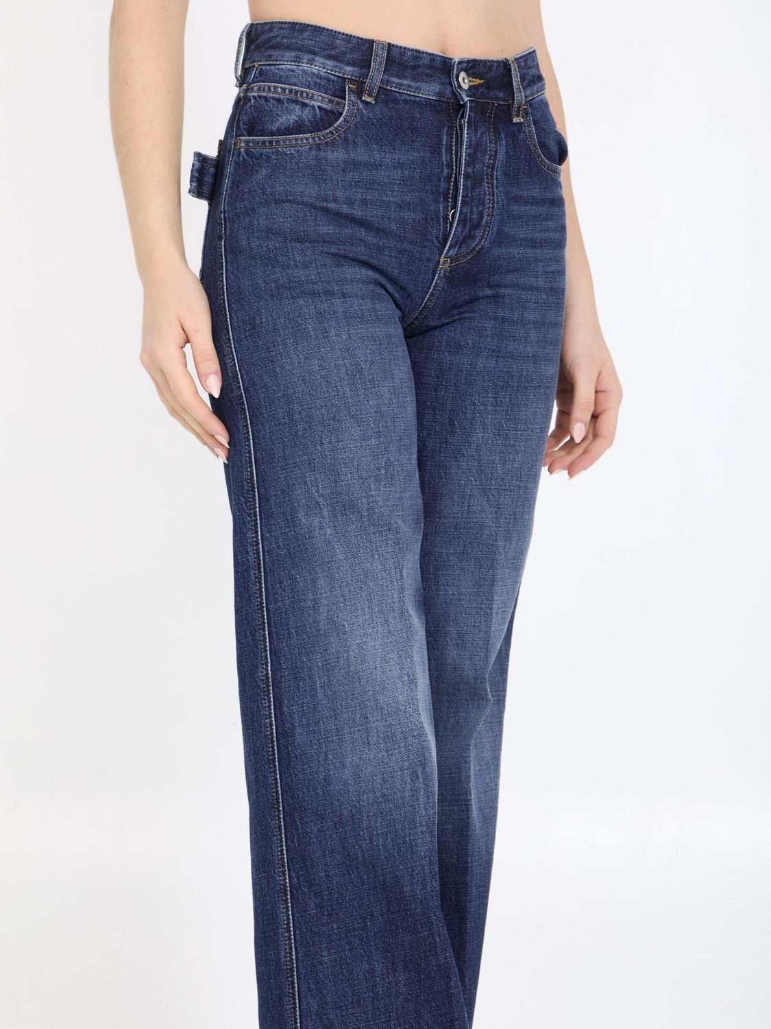 BOTTEGA VENETA High-Waisted Wide-Leg Jeans - Blue