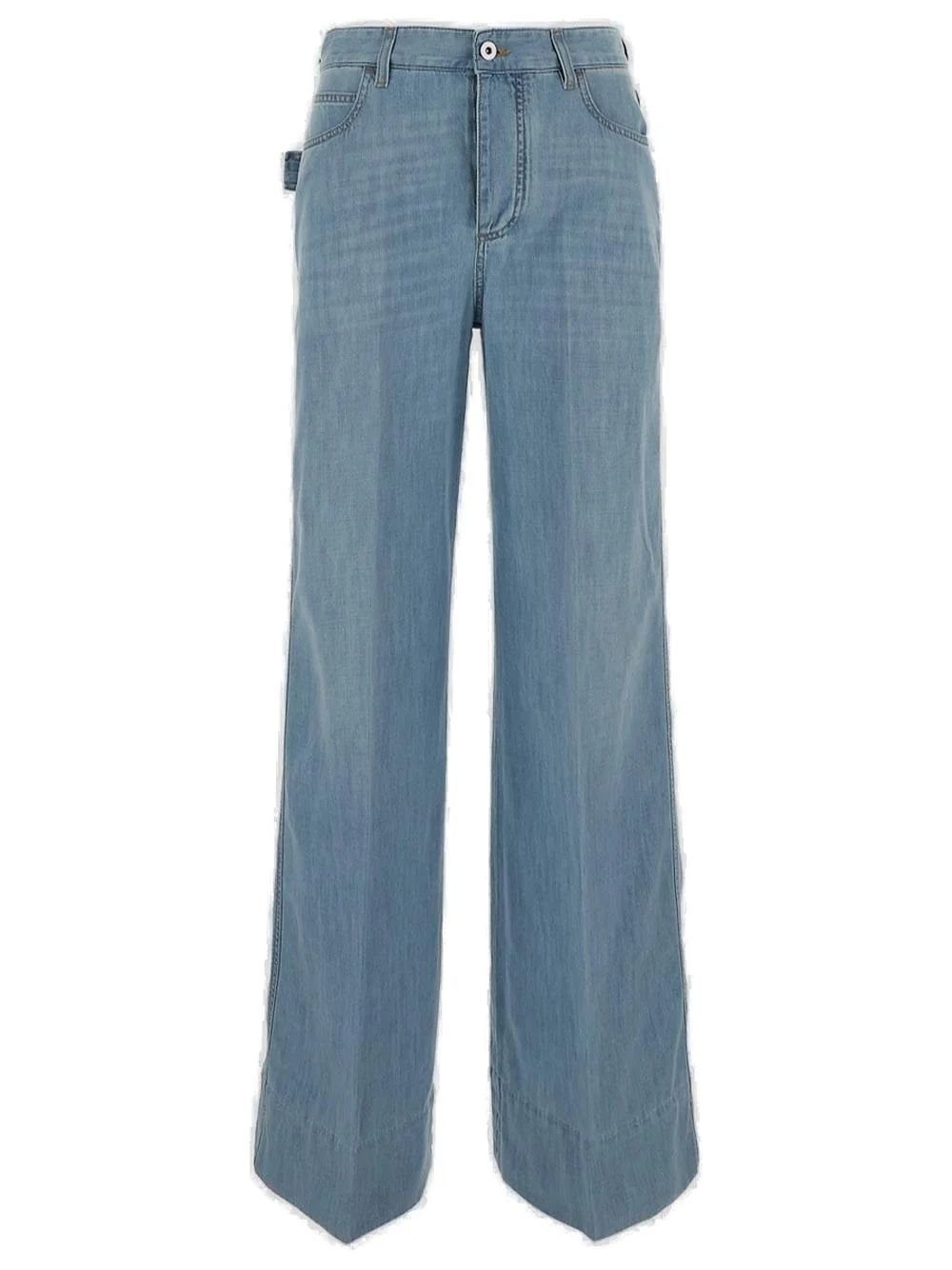 BOTTEGA VENETA Blue Cotton Pants for Women - SS24 Collection