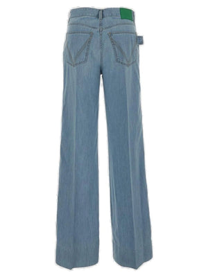 BOTTEGA VENETA Blue Cotton Pants for Women - SS24 Collection
