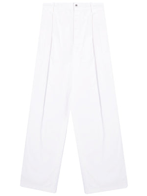 BOTTEGA VENETA White Cotton Trousers for Women - SS24 Collection