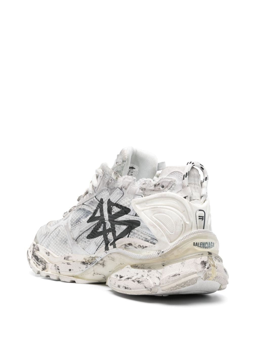 BALENCIAGA Men's Graffiti Print Runner Shoes for SS24