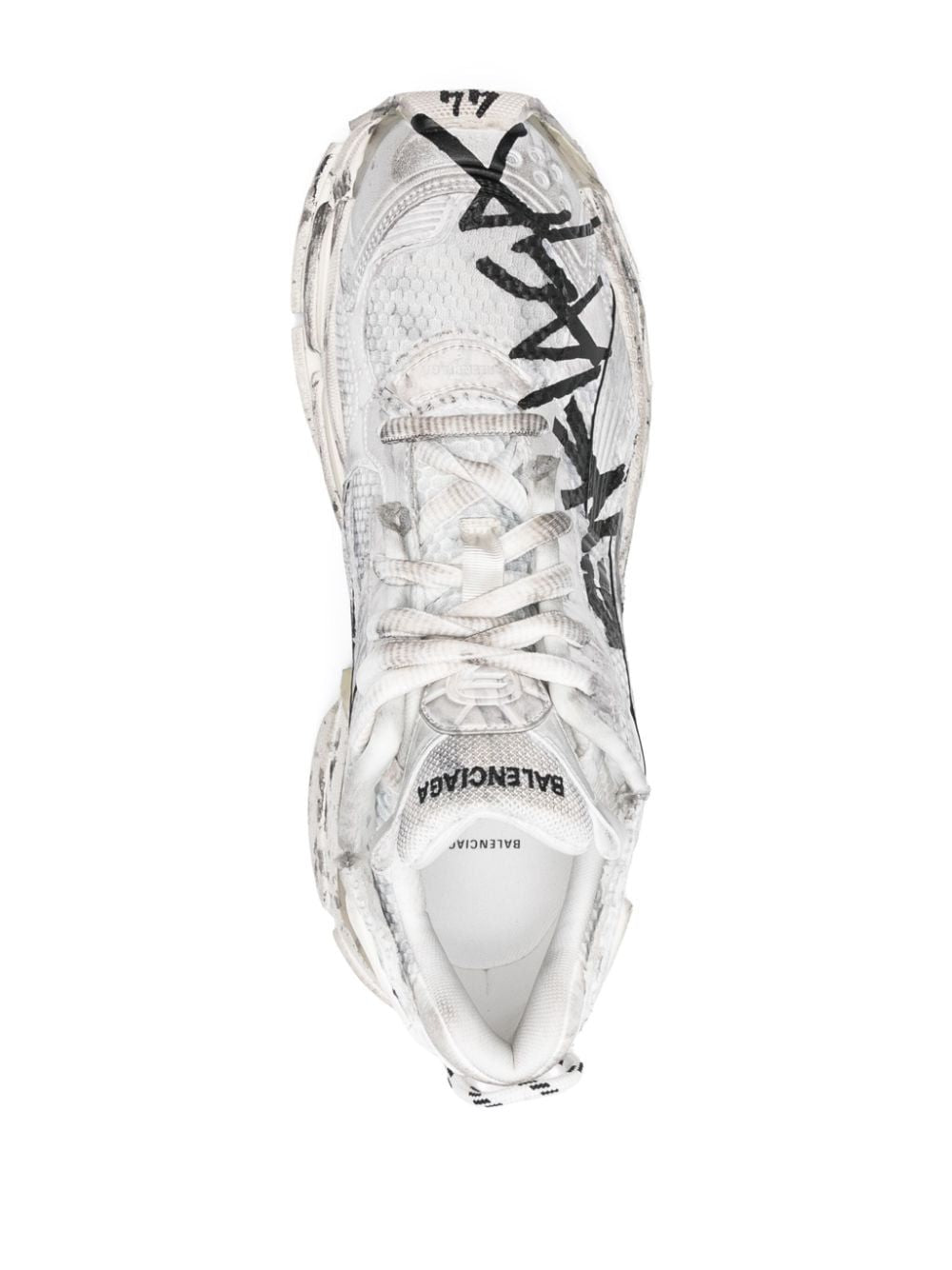 BALENCIAGA Men's Graffiti Print Runner Shoes for SS24