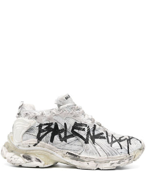 BALENCIAGA Men's Graffiti Print Runner Shoes for SS24