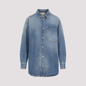 GUCCI Navy Quilted Denim Shirt for Women - SS24 Collection