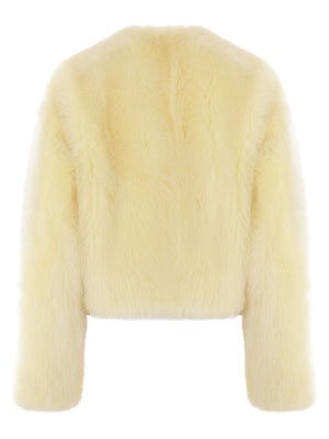 BOTTEGA VENETA Toscana Crop Jacket in Shearling - Yellow