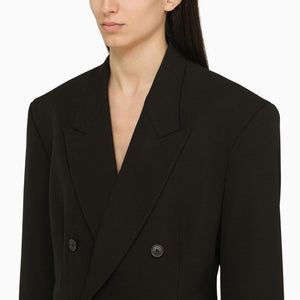 BALENCIAGA Stylish Black Double-Breasted Wool Jacket for Women