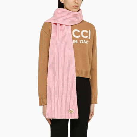 GUCCI Cashmere Scarf with Logo Patch