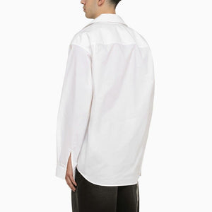 BALENCIAGA Oversized White Cotton Poplin Shirt for Men