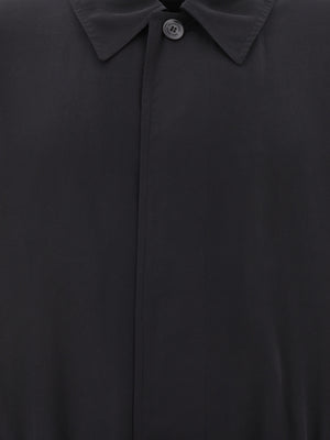 BALENCIAGA Oversized Black Belted Trench Jacket for Men