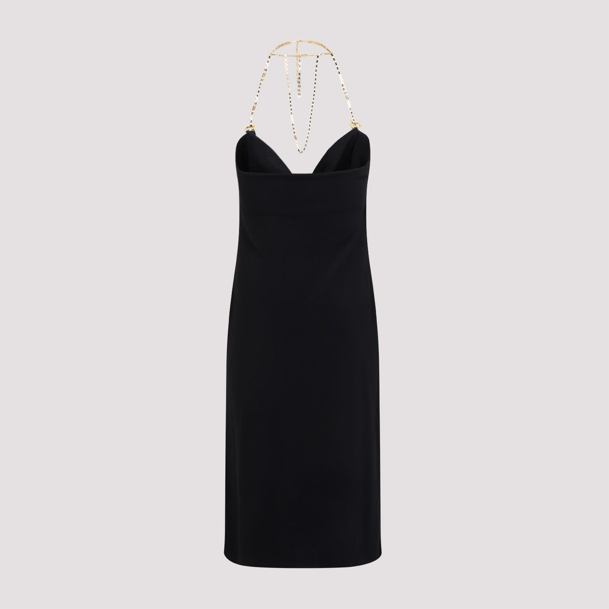 Đầm viscose đen dành cho nữ với tính đàn hồi cho SS24