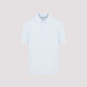 BOTTEGA VENETA Blue Short Sleeved Polo Shirt for Men - SS24 Collection