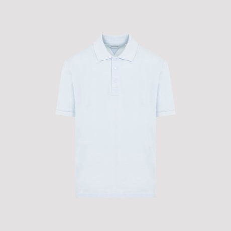 BOTTEGA VENETA Blue Short Sleeved Polo Shirt for Men - SS24 Collection