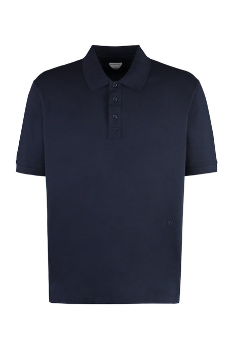 BOTTEGA VENETA Navy Cotton Pique Polo Shirt for Men