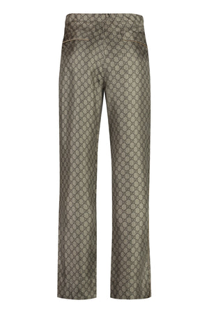 GUCCI Men's Beige Silk Trousers - SS24 Collection