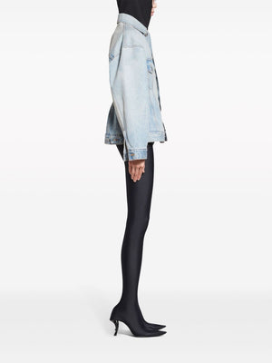 BALENCIAGA Women's Denim Jacket for 24SS Season - Light Indigo and Madder