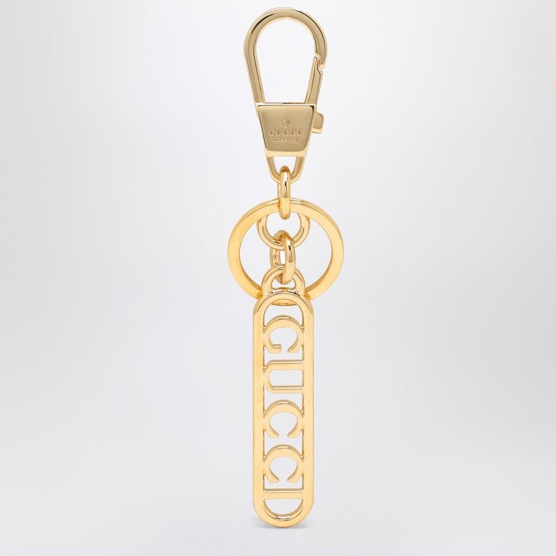 GUCCI Elegant Golden Key Ring with Logo