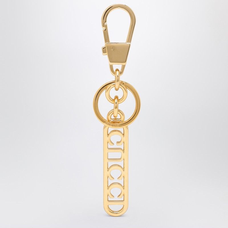 GUCCI Elegant Golden Key Ring with Logo