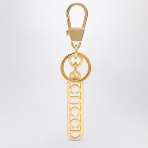 GUCCI Elegant Golden Key Ring with Logo