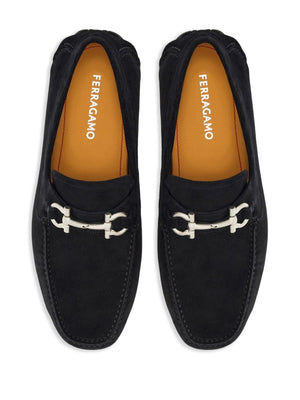 FERRAGAMO Classic Suede Loafers with Horsebit Detail