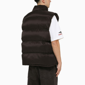 BALENCIAGA Reflective 3B Sport Icon Black Down Waistcoat for Men - SS24 Collection