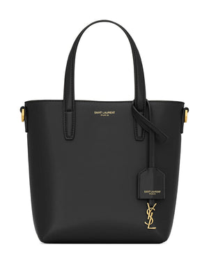 SAINT LAURENT Túi Xách Mini Da Cừu Màu Kem Có Móc Khóa Cassandre Và Quai Đeo, Kích Thước 18x17x8cm