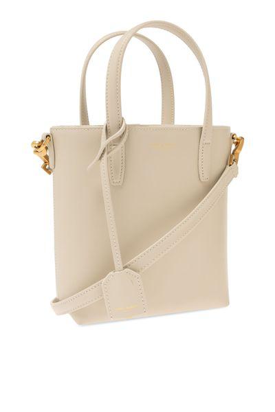 SAINT LAURENT Mini Toy Beige Calfskin Shopper Bag for Women SS24
