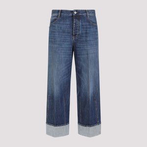 BOTTEGA VENETA SS24 Men's Blue Cotton Denim Pants