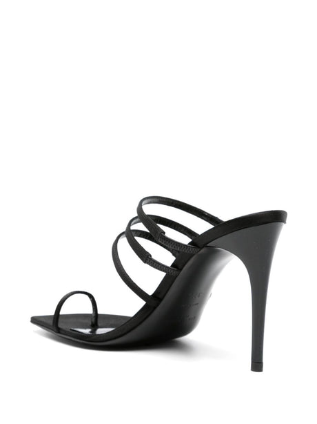 SAINT LAURENT 24SS Women's Black Heeled Sandals - Seasonal Must-Have!