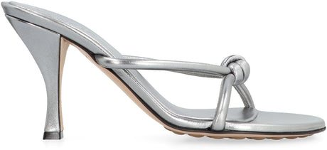 BOTTEGA VENETA Gray Mirror Look Metallic Leather Flat for Women