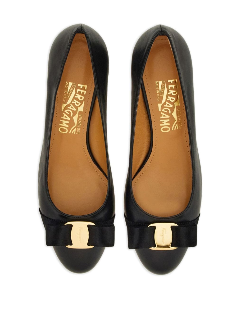 FERRAGAMO Elegant Leather Bow Detail Slip-On Pumps for Women