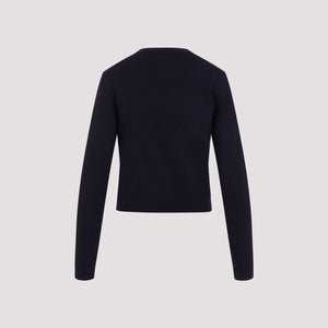 GUCCI Luxurious Navy Ribbed Wool and Cashmere Sweater for SS24 Collection