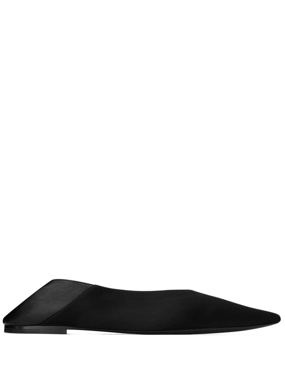 SAINT LAURENT Stylish Black Satin Flats for Women