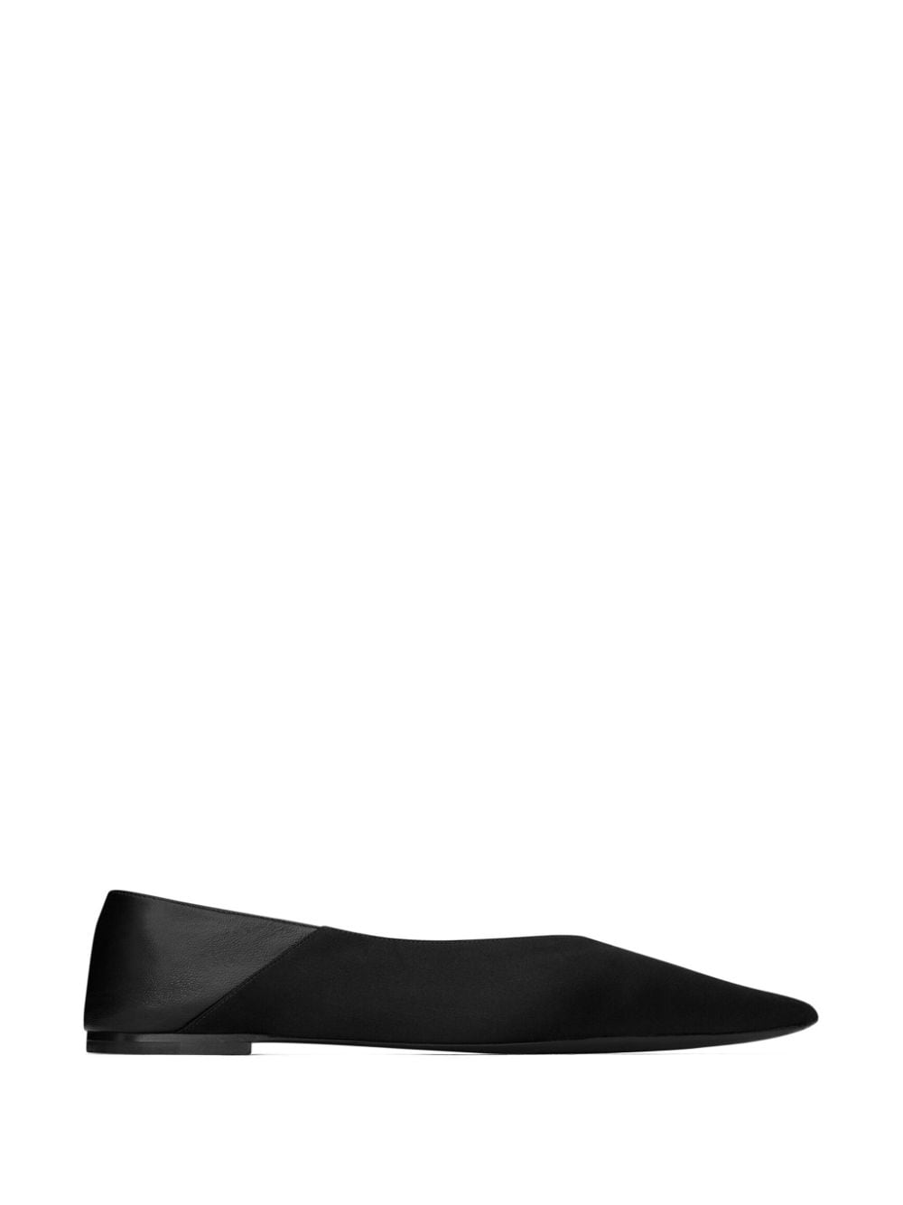 SAINT LAURENT Stylish Black Satin Flats for Women