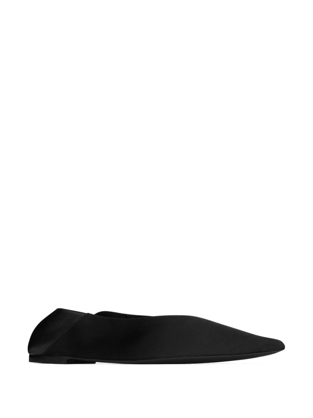 SAINT LAURENT Stylish Black Satin Flats for Women