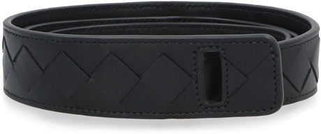BOTTEGA VENETA Women's Intrecciato Leather Belt - Black