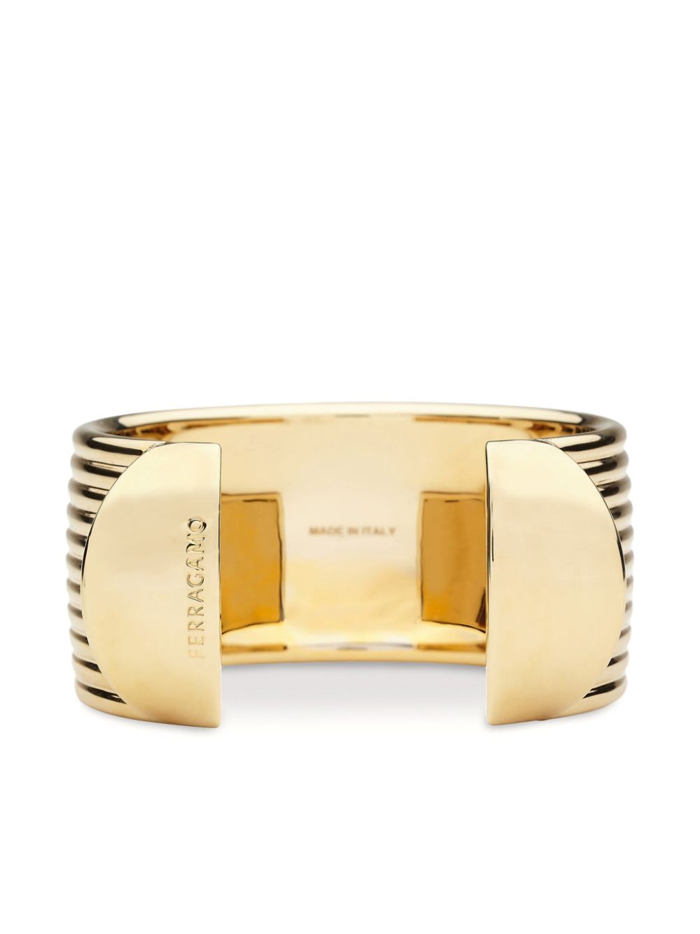 FERRAGAMO Engraved Gold-Tone Wide Band Bracelet for Women