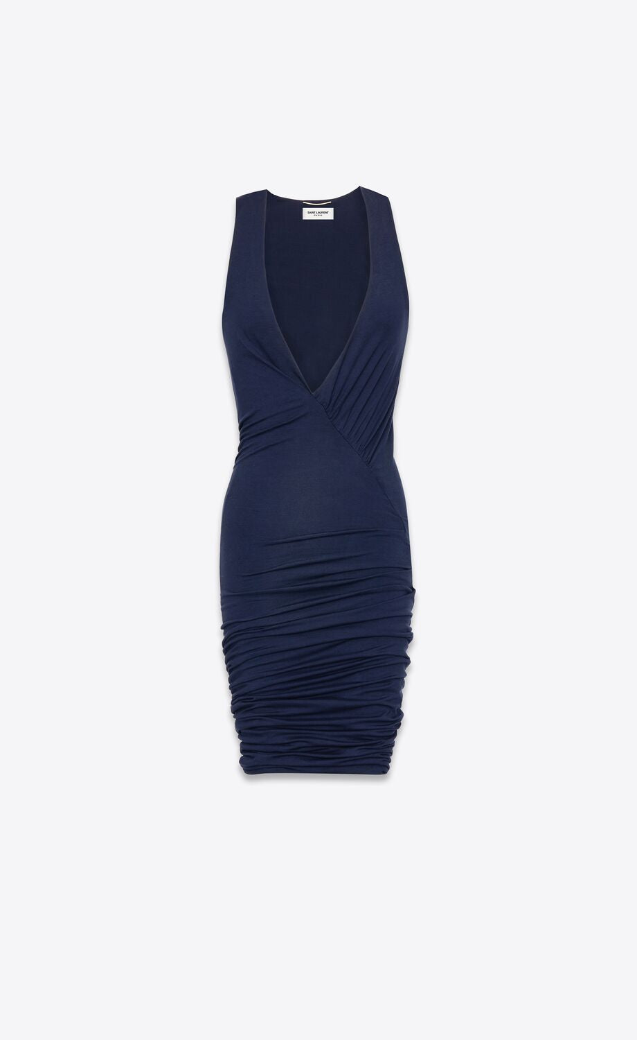 SAINT LAURENT Navy Knit Sleeveless Dress for Women