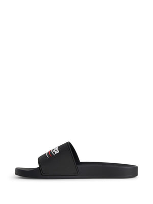 BALENCIAGA Political Campaign Pool Slide Sandals - Women's Black Sandals for SS24