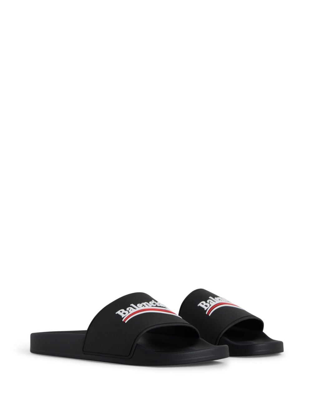 BALENCIAGA Political Campaign Pool Slide Sandals - Women's Black Sandals for SS24