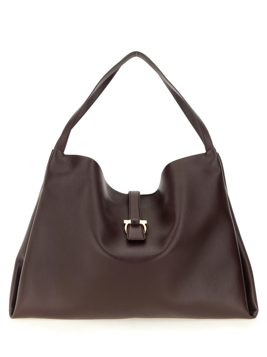 FERRAGAMO Large Leather Tote Handbag