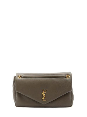 SAINT LAURENT Large Calypso Chain Shopping Bag in Light Musk Lambskin for Women