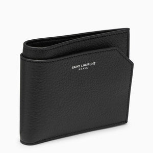 SAINT LAURENT Men's Black Grained Leather Wallet - SS24 Collection