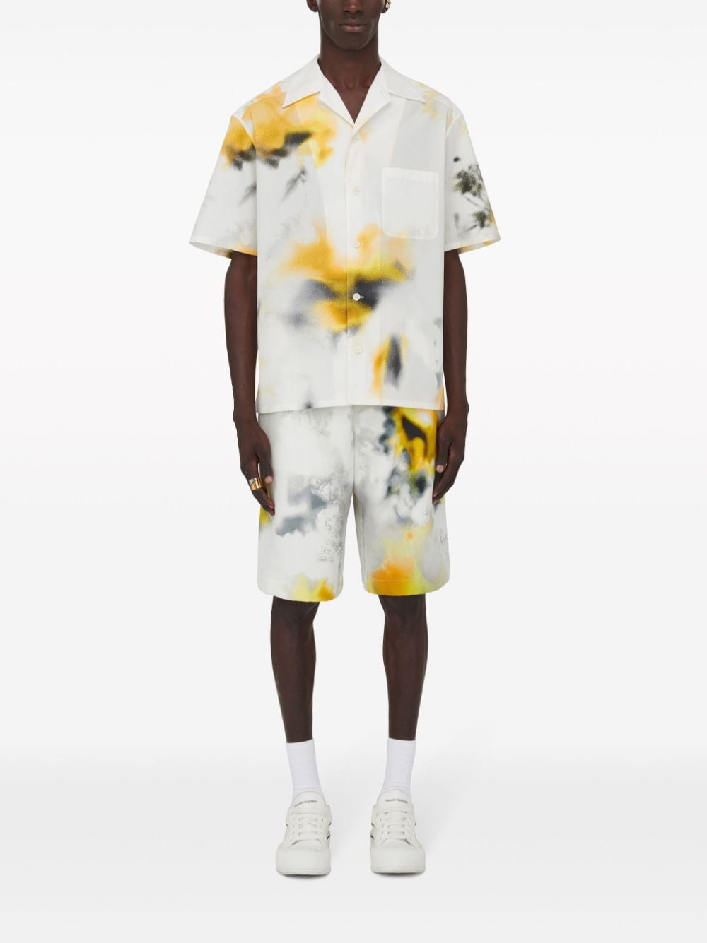 ALEXANDER MCQUEEN Faded Abstract Print Bermuda Shorts