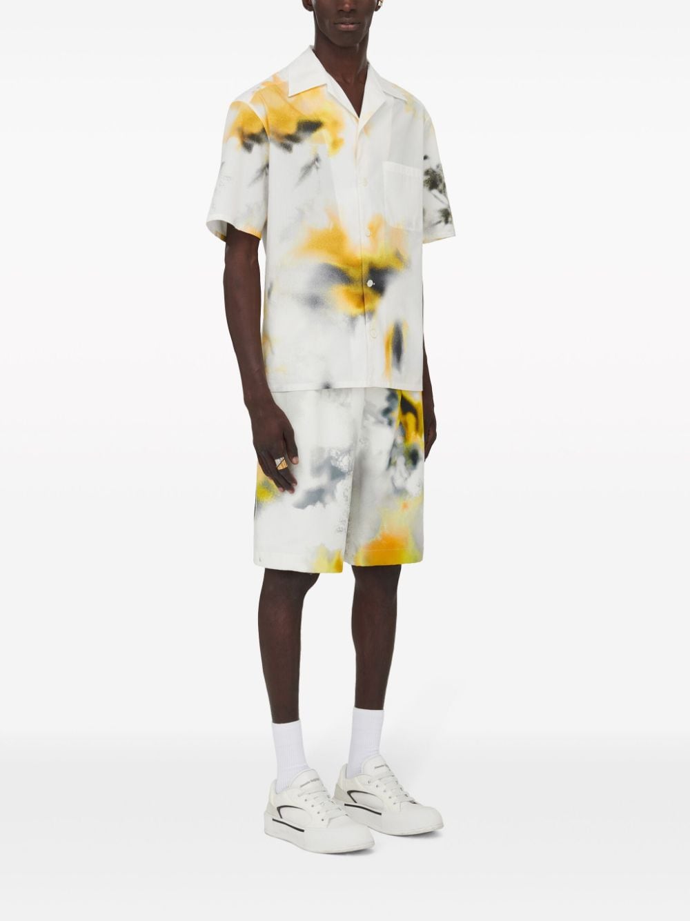 ALEXANDER MCQUEEN Faded Abstract Print Bermuda Shorts